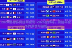 2026世界杯竞猜半全场-2026世界杯，竞猜半全场的激情与策略