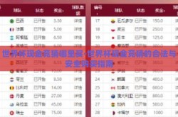 世界杯现金竞猜哪里买-世界杯现金竞猜的合法与安全购买指南