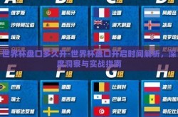 世界杯盘口多久开-世界杯盘口开启时间解析，深度洞察与实战指南