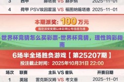 世界杯竞猜怎么买彩票-世界杯竞猜，理性购彩指南