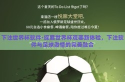 下注世界杯软件-探索世界杯观赛新体验，下注软件与足球激情的完美融合