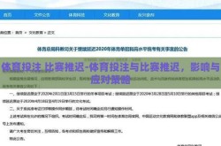 体育投注 比赛推迟-体育投注与比赛推迟，影响与应对策略