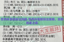 世界杯竞猜投注攻略-世界杯竞猜投注策略，洞悉胜者之道