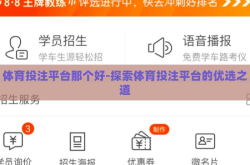 体育投注平台那个好-探索体育投注平台的优选之道