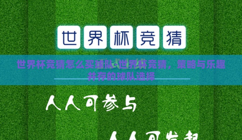 世界杯竞猜怎么买球队-世界杯竞猜,策略与乐趣并存的球队选择 世界杯竞猜怎么买球队-世界杯竞猜,策略与乐趣并存的球队选择
