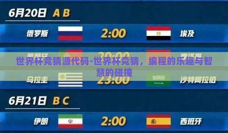 世界杯竞猜源代码-世界杯竞猜，编程的乐趣与智慧的碰撞