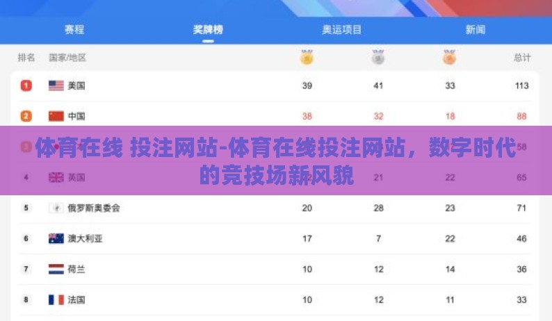 体育在线 投注网站-体育在线投注网站,数字时代的竞技场新风貌 体育在线 投注网站-体育在线投注网站,数字时代的竞技场新风貌