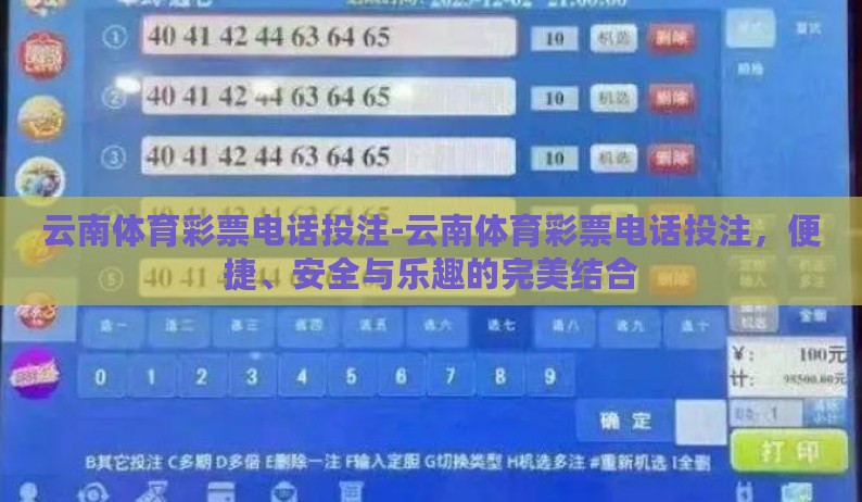 云南体育彩票电话投注-云南体育彩票电话投注,便捷、安全与乐趣的完美结合 云南体育彩票电话投注-云南体育彩票电话投注,便捷、安全与乐趣的完美结合