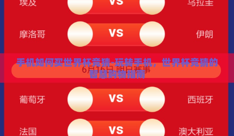 手机如何买世界杯竞猜-玩转手机,世界杯竞猜的智慧购物指南 手机如何买世界杯竞猜-玩转手机,世界杯竞猜的智慧购物指南