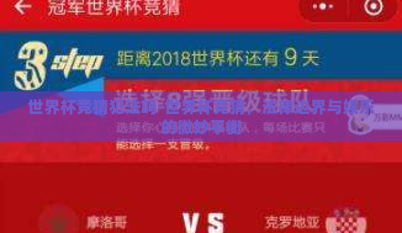 世界杯竞猜犯法吗-世界杯竞猜，法律边界与娱乐的微妙平衡