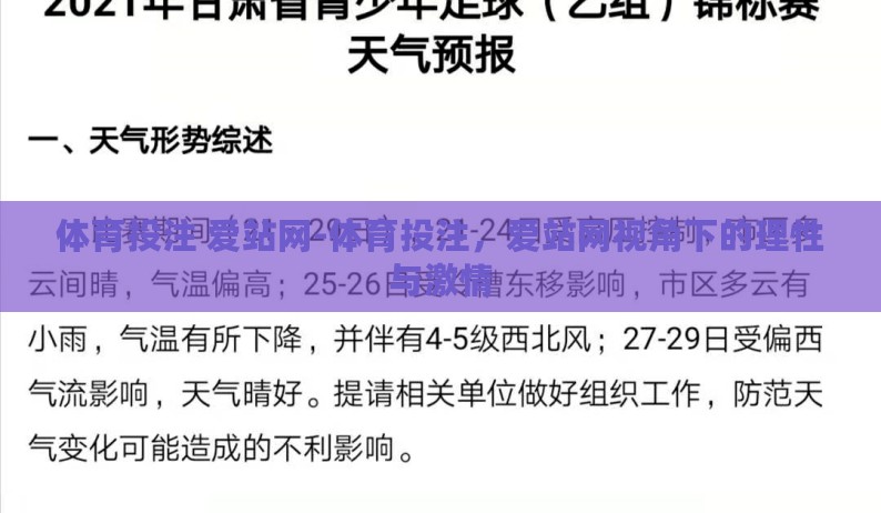 体育投注 爱站网-体育投注,爱站网视角下的理性与激情 体育投注 爱站网-体育投注,爱站网视角下的理性与激情