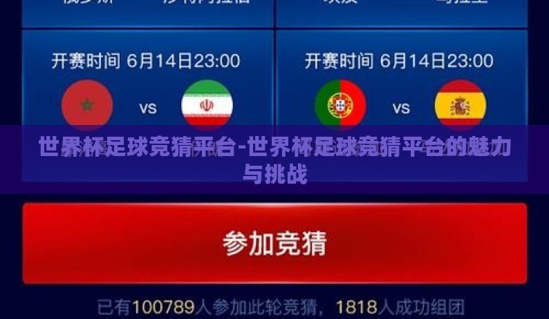 世界杯足球竞猜平台-世界杯足球竞猜平台的魅力与挑战