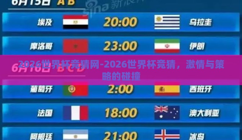 2026世界杯竞猜网-2026世界杯竞猜，激情与策略的碰撞