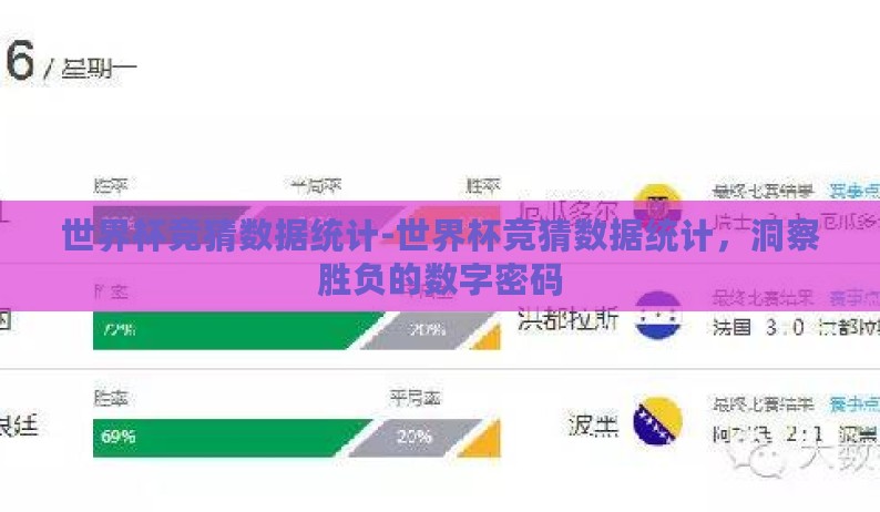 世界杯竞猜数据统计-世界杯竞猜数据统计,洞察胜负的数字密码 世界杯竞猜数据统计-世界杯竞猜数据统计,洞察胜负的数字密码