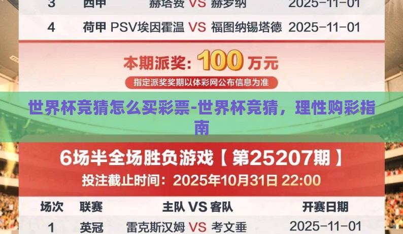 世界杯竞猜怎么买彩票-世界杯竞猜，理性购彩指南