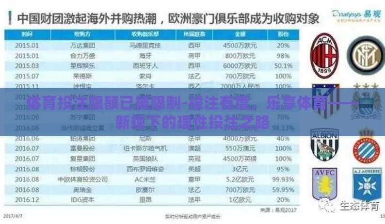 体育投注限额已被限制-投注有度，乐享体育——新规下的理性投注之路