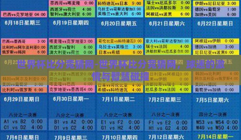 世界杯比分竞猜网-世界杯比分竞猜网，球迷的激情与智慧碰撞